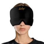 Dadop Migraine Relief Cap Headache Hat, Gel Ice & Cold Therapy Headache Relief Hat, Comfortable & Stretchable Ice Pack Eye Mask for Puffy Eyes, Tension, Sinus & Stress Relief (Black)