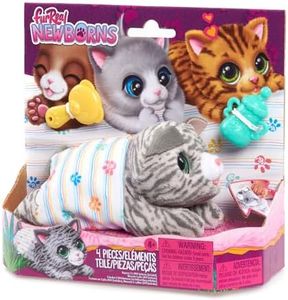 furReal Newborns Kitty Interactive Pet, Small Plush Stuffed Animal Cat with Sounds and Movement, Kids Toys for Ages 4 Up by Just Play