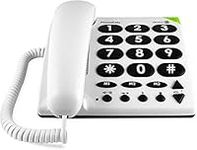 Doro PhoneEasy 311c Landline Phone - Big Button Corded House Phone - Ideal for the Elderly - 3 One-Touch Memories - Visual Ring Indicator - No Answerphone (White) [UK and Irish Version]