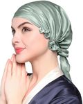 LilySilk Silk Bonnet for Sleeping Womens Sleep Cap 100% 19MM Mulberry Silk for Long Curly Hair Adjustable Stretchy Avocado Green
