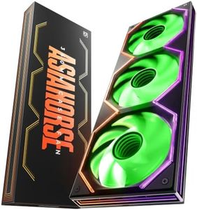 Asiahorse Matrix Pro 360mm Integrated ARGB Case Fan, 3-Zone Controlled 3D Curved Infinite Mirror Light, Low Resistance 2-Support Frame Hydraulic PWM Fan for 360mm PC Liquid Cooling & Gaming Chassis