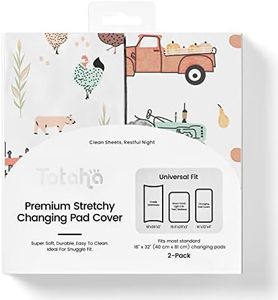 TotAha Premium Stretchy Changing Pad Cover for Baby Girl Boy, Hypoallergenic, Buttery Soft, Silky Comfort, Diaper Changing Table Cover Pad Sheets Fitted 16 x 32, 2-Pack(Farm & Pumpkin)