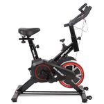 SPARNOD FITNESS SSB-08 Spin Bike Exercise Cycle for Home Gym with 8kg Flywheel, LED Display, Pulse Sensor, Adjustable Resistance, Silent Belt Drive, 4-way Adjustable Cushioned Seat and 2-way Handlebar (SSB-08 (8kg Flywheel))