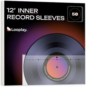 Looplay PRIME Quality Inner Vinyl Sleeves - Anti Static and Dust Archival Record Cover - LP Album Cover Sleeve for 12-Inch Records (50 Count)