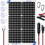 SUNAPEX 30 Watt Solar Trickle Charger for RV Battery Solar Battery Charger 12 Volt Waterproof Solar Battery Maintainer 12v Solar Powered Battery Charger for Car Boat RV Marine Trailer Battery