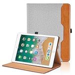 iPad 9.7 Case for iPad 6th / 5th Generation/iPad Air 2 / iPad Air- [Hand Strap] Multi-Angle Viewing Stand PU Leather Tablet Case with Hand Strap Auto Wake/Sleep Smart Cover - Gray