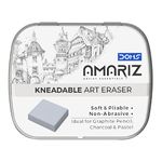 Doms Artist Essentials Amriz Kneadable Art Eraser | Ideal for Graphite Pencil, Charcoal & Pastel | Soft & Pliable | Perfect for Professional & Amateur Artists | Grey, Pack of 3