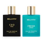 Bella Vita Luxury CEO Men EDP & Fresh Unisex EDT Liquid Perfumes Combo, Pack of 2 Premium Long Lasting Fragrance Scents for Men & Women, 100 ml Each