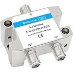 Tolmnnts 2 Way Coaxial Cable Splitter 2.5GHZ 5-2500MHz, RG6 Compatible, Nickel Plated, Cable Splitter Work with CATV, Satellite TV,Antenna System and MoCA Configurations (2 Way)