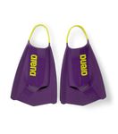 Arena Unisex Adult Powerfin Pro II Swim Training Fins Men and Women Silicone Short Blade Flippers Left/Right Customized, Plum/Arctic Lime, Size 7.5-9