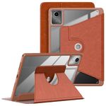 TOPCASE 360° Rotating Hybrid Case Compatible with Lenovo Tab M11 TB330 11-inch Ultra Slim Smart Tablet Cover with Pen Holder and Auto Sleep/Wake,Brown