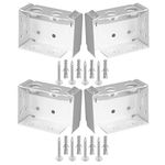 4pcs Box Mounting Bracket 2 Set for Low Profile Blinds 2inch White Color Window Blinds Headrail Bracket