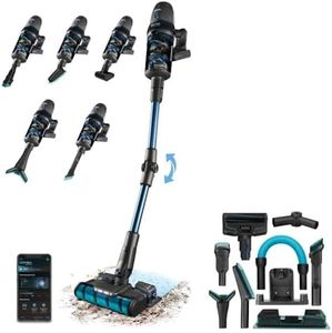 Cecotec Aspiradora sin Cable Escoba Vertical con IA Conga Rockstar 11500 Odyssey ErgoWet Connected IA. Motor Digital, Máxima Potencia de Succión 300AW, Ultrapotencia 850W, Autonomía 100mins, App