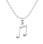 Heather Needham Sterling Silver Musical Note Necklace on 17" silver chain - Semi Quaver Pendant - SIZE: 18mm Gift Boxed 8076/B43HN