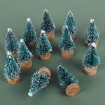 Coopay Bottle Brush Christmas Tree 12 Pack, Small Xmas Trees, Xmas Crafts Decoration Mini Trees for Art Projects,Miniature Xmas Tree to Making DIY Snow Globes, Xmas Cake and Gifts