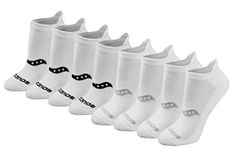 Saucony Women's Multipack Performance Heel Tab Athletic Socks, Basic White (8 Pairs), Medium, Basic White (8 Pairs), Medium