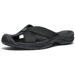 KEEN Women's Bali Slip On Sandals Closed Toe Flip-Flops, Black/Steel Grey, 8