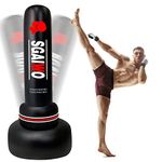 SGAIWO Freestanding Punching Bag with Stand - 69" Heavy Boxing Bag for Adult - Inflatable MMA Thai Standing Kickboxing Bag for Men Training Fitness