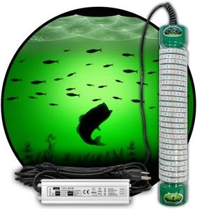 Green Blob Outdoors New Underwater Fishing Light 7500 or 15000 Lumen with 30ft or 50ft 110 Volt AC Power Cord, Crappie, Snook, Catfish, Striper, Bait, Fish Attractor (15000, 50Ft Cord) Made in Texas