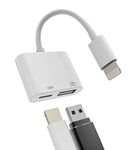 OTG Adapter Lightning Male to USB Female and Charger Cable for iPhone 13 11 12 Mini Max Pro Xs Xr X 7 8plus Ipad Air A Camera Memory Connector Stick Flash Drive Cord Cable Converter Charging Splitter