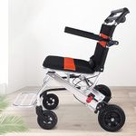 Super Lightweight Foldable Drive Wheelchair,Aluminum Transport Chair for Kids and Adults,Portable Boarding Travelling,Swing Away Footrest (SJ1)