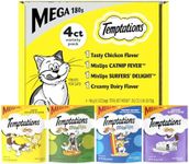 Temptations Classics and MixUps Crunchy and Soft Cat Treats Variety Mega Pack, (4) 6.3 oz. Pouches