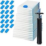 Spacesaver Premium Vacuum Storage Bags. Hand-Pump for Travel! Double-Zip Seal and Triple Seal Valve! Vacuum Sealer Bags for Comforters, Blankets, Bedding, Clothing! (5 Small, 5 Med, 5 Large, 5 Jumbo)