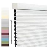 Tonature Custom Size 100% Blackout Cellular Shades Cordless Roller Shades Honeycomb Blinds Bottom up Waterproof Thermal Insulated Window Shades for Home, Windows and Kitchen White