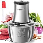 Aigostar Food Processor 500W Vegetable Chopper 1.8L Stainless Steel Bowl, Small Meat Grinder with 2 Speeds, 4 Bi-Level Blades for Fruits, Onion and Nuts，Garlic Baby Food - Flor 01H95