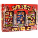 KICKIN Seasoning Gourmet Gift Set - 3 Pack - Premium Chicken, Rib Rub and Steak Seasoning for Chicken Wings, Steak and Pork on the Barbecue Grill