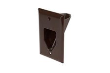 DATA COMM Electronics 45-0001-BR 1-Gang Recessed Low Voltage Cable Plate - Brown