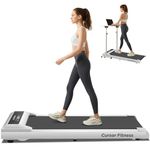 CURSOR FITNESS Under Desk Treadmill, 2 in 1 Walking Pad, 2.5 HP Quiet Brushless, 265 LBS Capacity for Home and Office