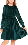 Arshiner Girls Velvet Dress Crew Ne