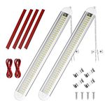 URAQT 12V Interior LED Light Bar, 120 LED Universal Strip Light with ON/OFF Switch and Extension Cord, White Lamp for Van Car Auto Camper Bus Caravan Boat RV Kitchen Bathroom Cabinet (2 Pack)