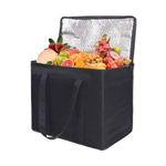 Large Cool Bag Box, Cooler Bag Box, 30L Thermal Food Delivery Bag, Insulated Picnic Lunch Bag, Cool Box, Insulated Shopping Bags,Cooling Food Bag for Camping BBQ Shopping Fishing Family (Black#2)