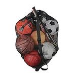 Mesh Ball Bag with Shoulder Strap. 30 x 40 Inches with a Drawstring Closure.