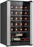 Koolatron 24 Bottle Wine Cooler Black Compressor Wine Fridge | 2.4 cu ft (68 L) Freestanding Wine Cellar | Red White & Sparkling Wine Storage | UV-Blocking Glass | Home Bar Kitchen Apartment Condo