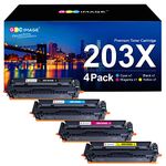 GPC Image 203X Compatible Toner Cartridges Replacement for HP 203X 203A CF540X Compatible with Color Laserjet Pro MFP M281fdw M281fdn M280nw M254dw M254nw M254dn(Black Cyan Magenta Yellow, 4-Pack)