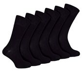 IOMI - 6 Pack Mens Diabetic Bamboo Socks | Extra Wide Seamless Loose Non Elastic Socks (6-11, Black)