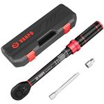 VANPO 1/4-inch Drive Click Torque Wrench, 20-240 in. lb/2.3-27.1 Nm,Dual-Direction Adjustable Torque Wrench Set with 1/4" to 3/8" Adapter, 10cm Extension Bar, Inch Pound Torque Wrench for MTB, Bicycle