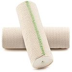 SPA SLENDER 6-inch Elastic Wrap - Compression Bandage with Hook and Loop Closure – Non-Latex Bandage Elastic Wrap for Injuries and Soreness – 2 pcs Washable Wide Elastic Bandage