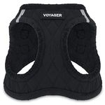 Voyager Step-In Plush Dog Harness – Soft Plush, Step In Vest Harness for Small and Medium Dogs by Best Pet Supplies - Black Plush, S (Chest: 14.5-16")