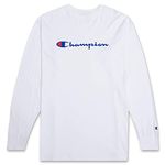 Champion Men's Big and Tall Classic Jersey Long Sleeve Script T-Shirt Champion White XLT