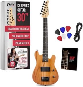 LyxPro CS 30” Electric Guitar Kit for Beginner, Intermediate & Pro Players with Guitar, Amp Cable, 6 Picks & Learner’s Guide | Solid Wood Body, Volume/Tone Controls, 5-Way Pickup - Natural