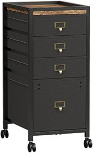 Alkmaar Vertical Mobile Filing Cabinet Fits A4 or Letter Size, Rustic Black