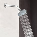 LIPKA Rapid ABS Overhead Shower Complete Set | Showerhead with 15 Inches Shower Arm | Rain Shower with Half Bend Round Stainless-Steel Shower Holder and Flange