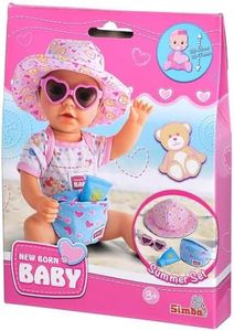 New Born Baby Dolls Summer Set Sun Hat Glasses and Cream Tube with Cool Bum Bag