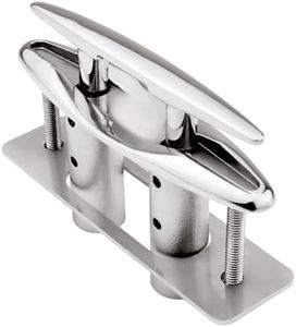 SHENGHUISS Boat Pull Up Deck Cleat 316 Stainless Steel Retractable Heavy Duty Flush Mount Dock Cleat with Backing Plate and Lock Nuts 8 inch 1 Pack