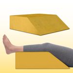 Frido Leg Elevation Wedge Pillow for Edema, Varicose Veins, Fracture | High Resilience Foam Cushion for Leg, Knee & Thigh Support | Back Pain & Swelling Relief | Lightweight (Mustard Yellow)