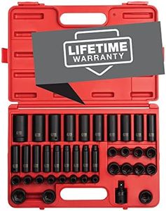 Sunex 2669, 1/2 Inch Drive Master Impact Socket Set, 39-Piece,, 9mm-30mm, Standard/Deep, Cr-Mo Steel, Radius Corner Design, Dual Size Markings, Heavy Duty Storage Case